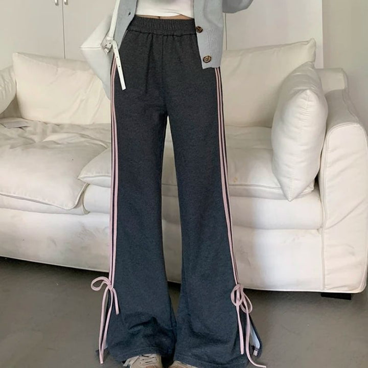 Ariana - Casual wijde trainingsbroek met strikbanden aan de zijkant