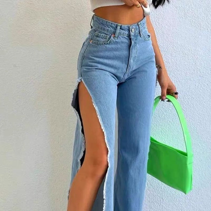 Mia - jeans met hoge taille en gewaagde split