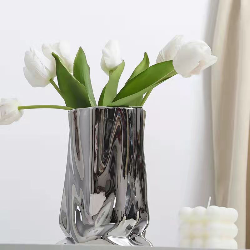 Mirage - Elegante zilveren reflecterende vaas