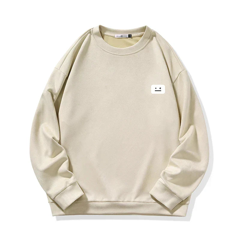 Miles - Minimalistisch sweatshirt met ronde hals en klein grafisch detail