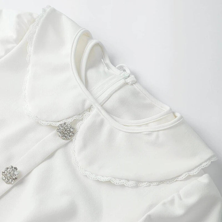 Audrey - Klassieke jurk met parelkraagdetail