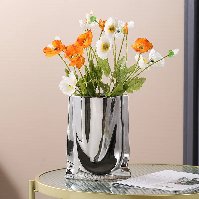 Mirage - Elegante zilveren reflecterende vaas