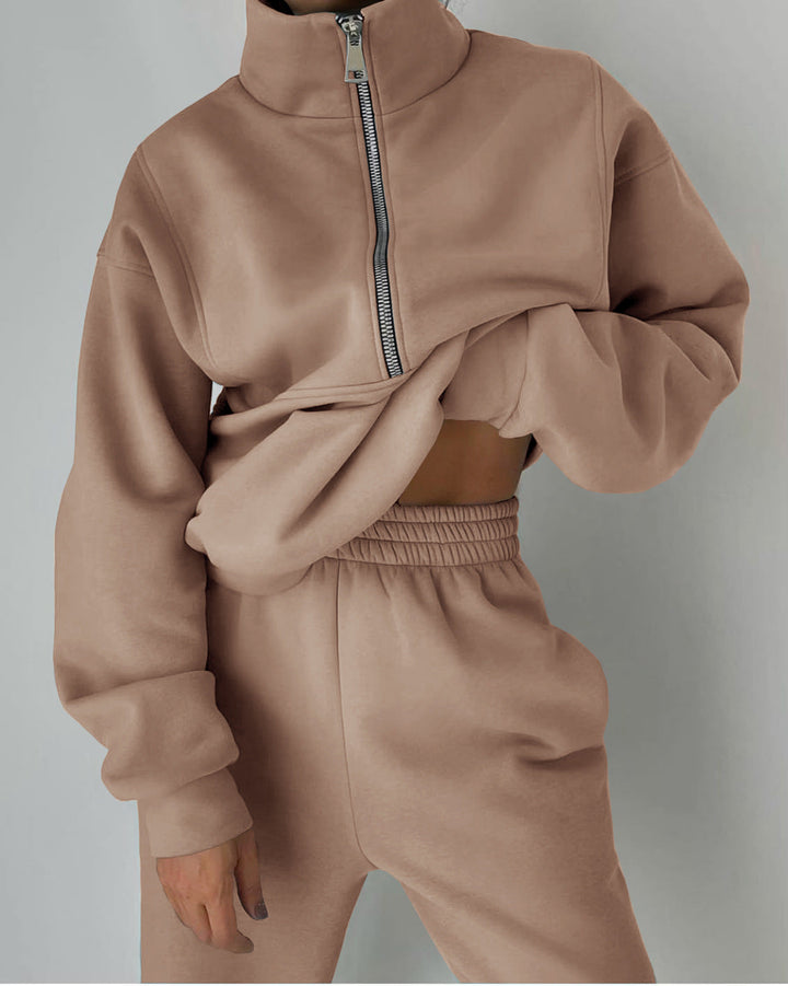 Mariana™ | Casual Dames Outfit met Rits Sweatshirt en Comfort Broek