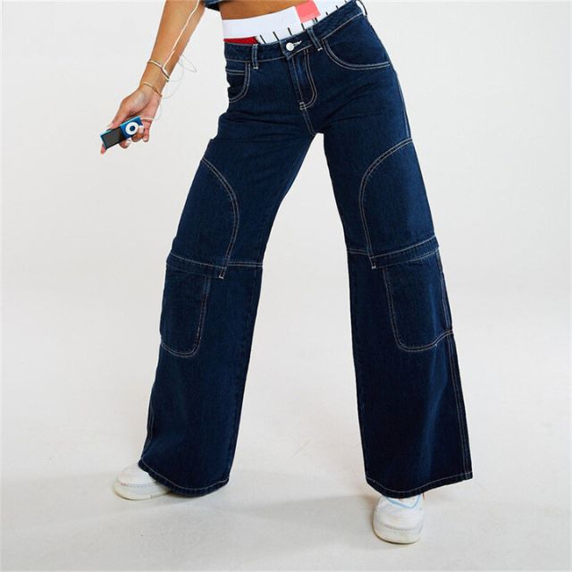 Hudson - Stijlvolle jeans met wijde pijpen en contrasterende stiksels