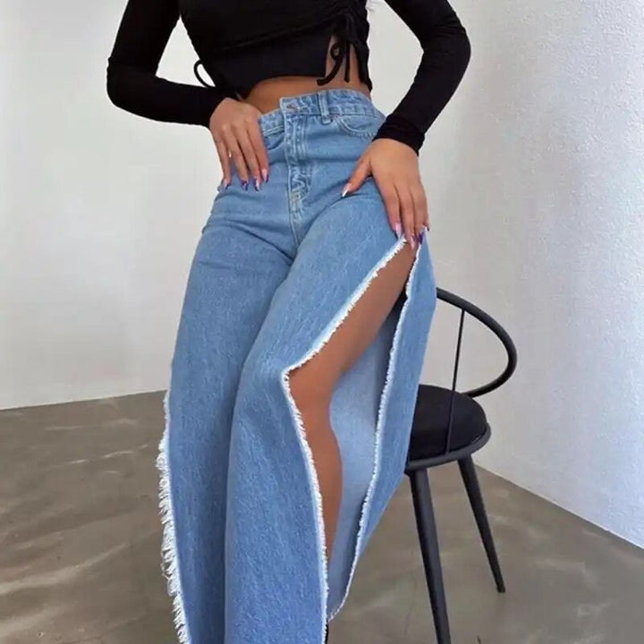 Mia - jeans met hoge taille en gewaagde split